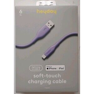 6' A+L Silicone Cable - heyday Purple USB-A to Lighting Connector